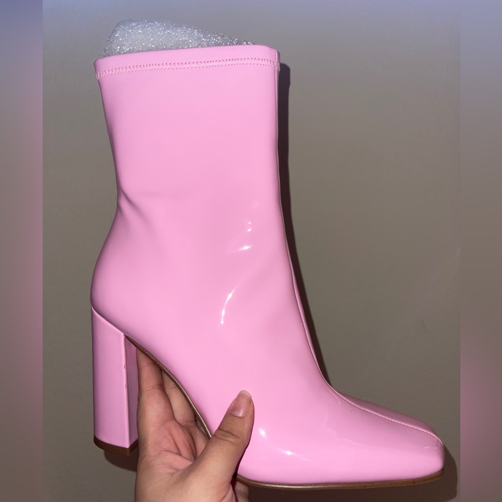 Steve Madden Lynden Pink Patient Heel Boots